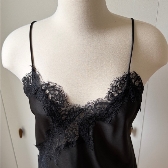 Zara Asymmetrical Black Lace Trim Cami Top - Picture 3 of 9